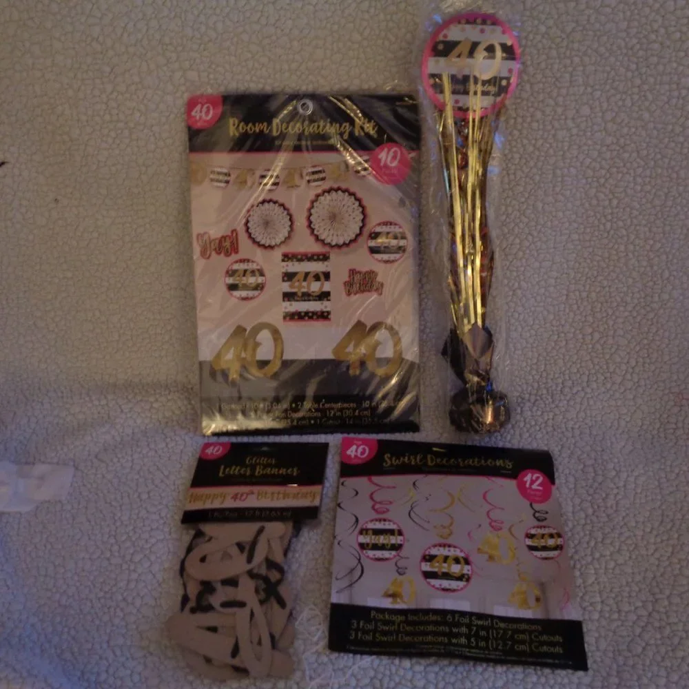 BUNDLE Lot of 40th Birthday Decorations